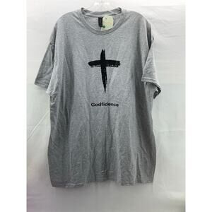 New custom Godfidence XL Gildan t shirt Gray